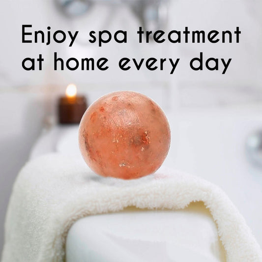 Himalayan Pink Salt Bath Ball by Pride of India – Easily Soluble – Good for Refreshing & Hydrating Bath – Mineral Rich Spa Ritual – Easy to Use - Ideal Gift for Any Occasion