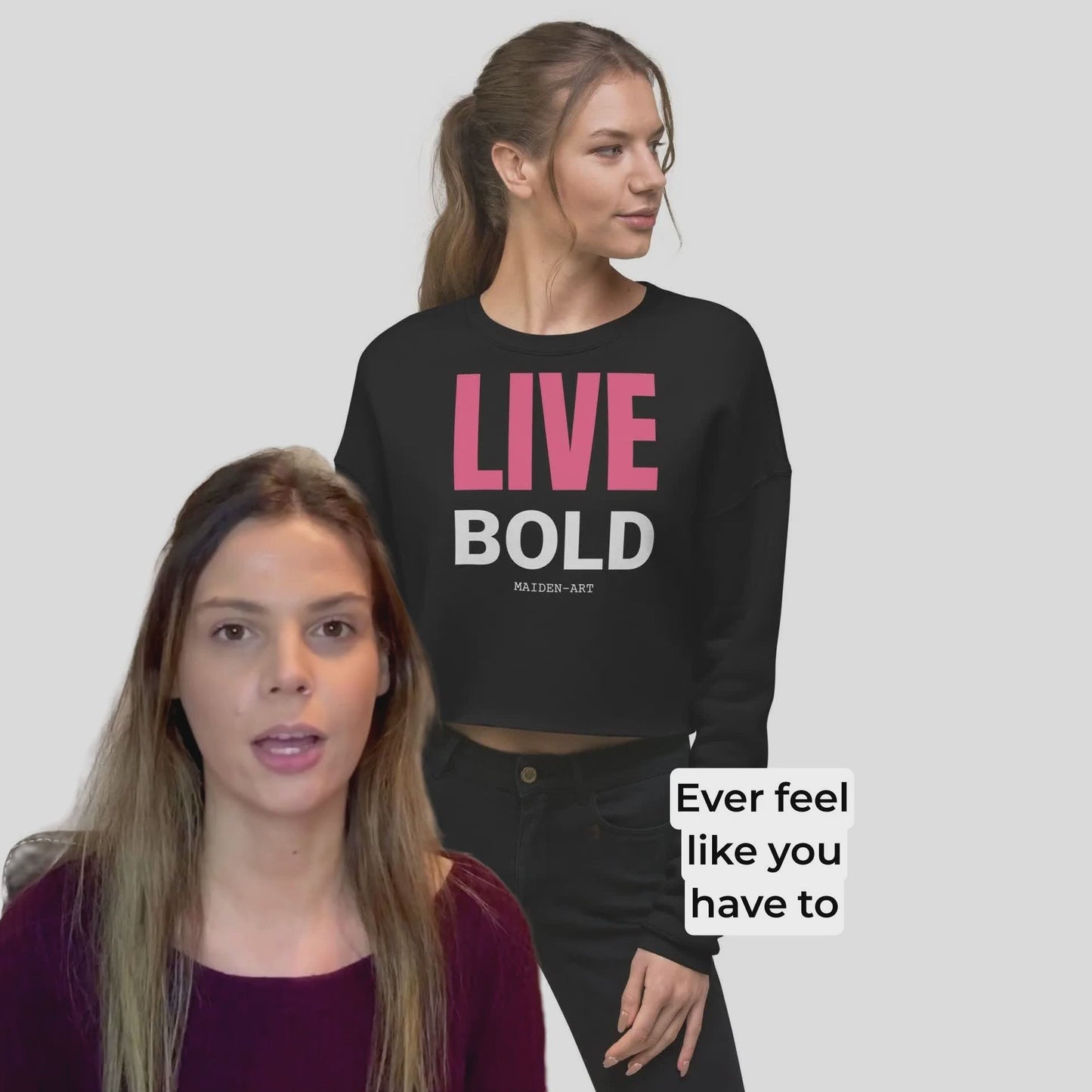 Live Bold Crop Sweatshirt - sweatshirt women