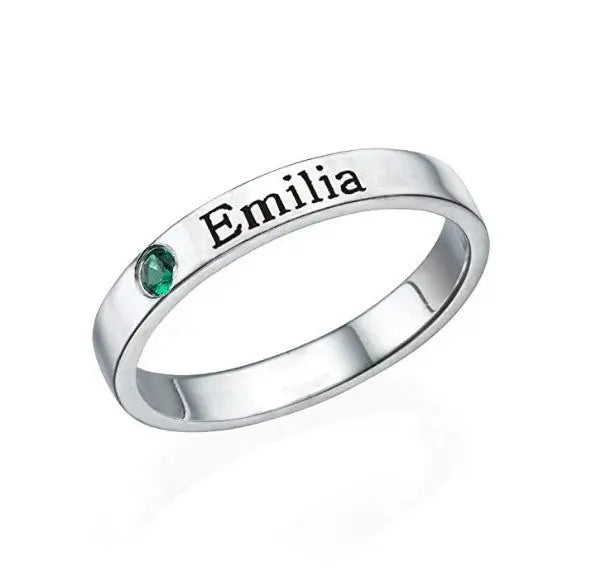 S925 ring lettering couple personalized name customization