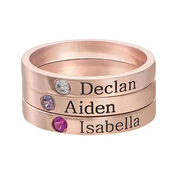 S925 ring lettering couple personalized name customization