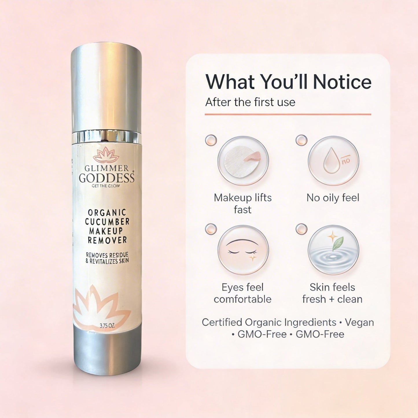 Organic Cucumber Makeup Remover – No Oily Residue