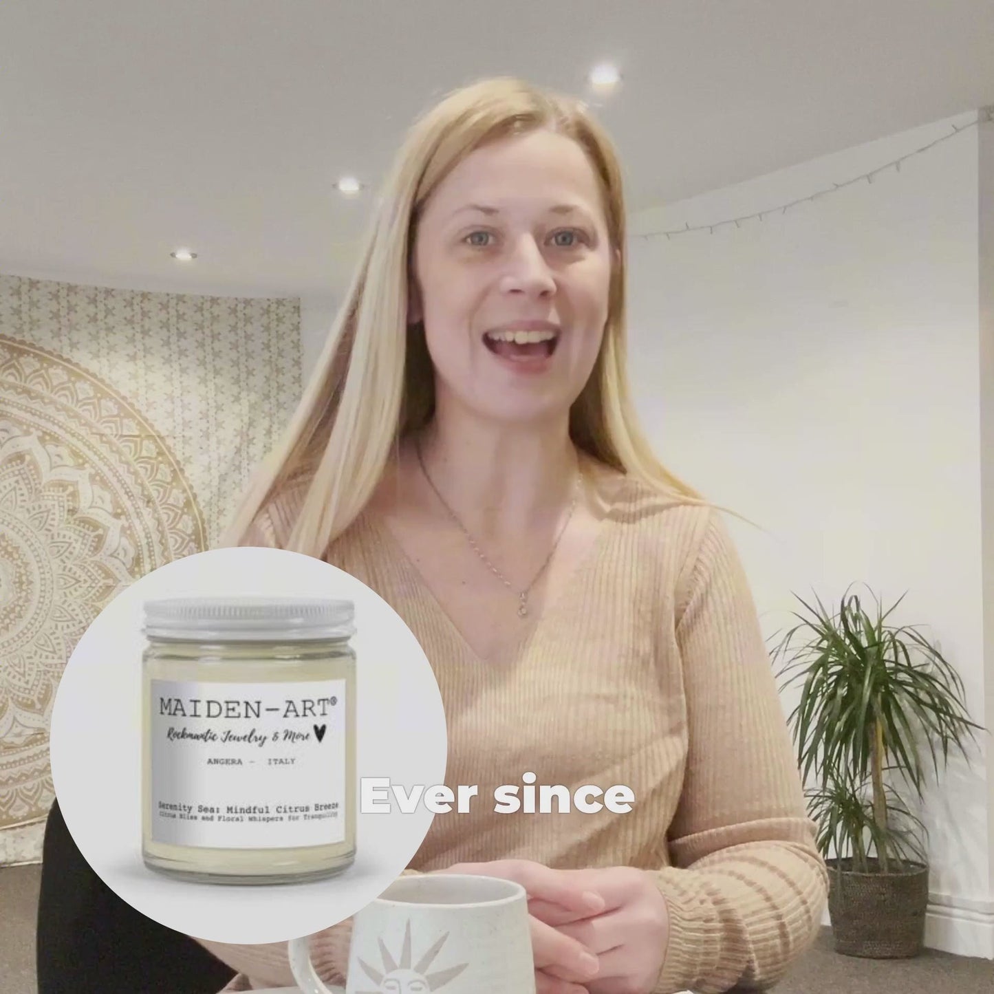 Serenity Sea: Mindful Citrus Breeze - Candle for Mindfulness & Meditation