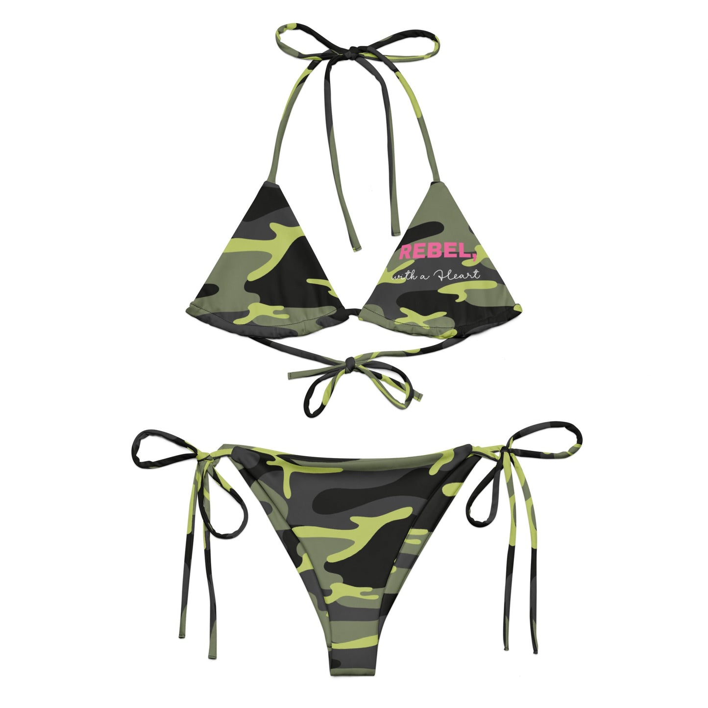 All-over print recycled string bikini