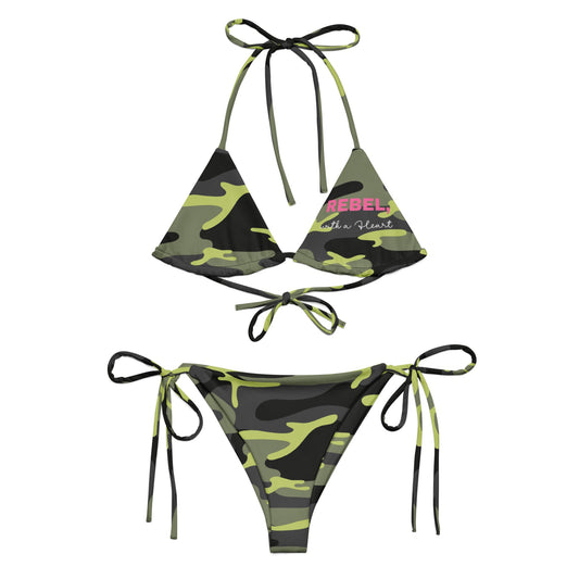 All-over print recycled string bikini