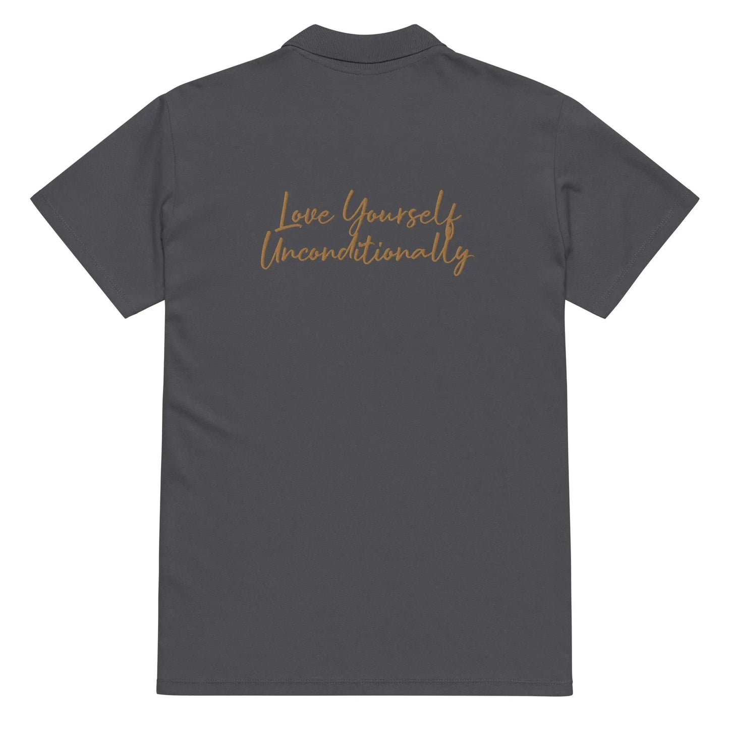 Self Love Premium pique polo shirt with Old Gold Embroidery