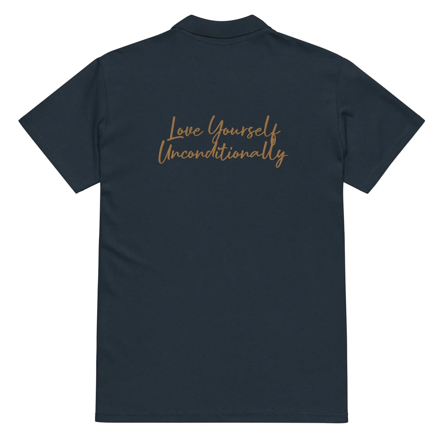 Self Love Premium pique polo shirt with Old Gold Embroidery