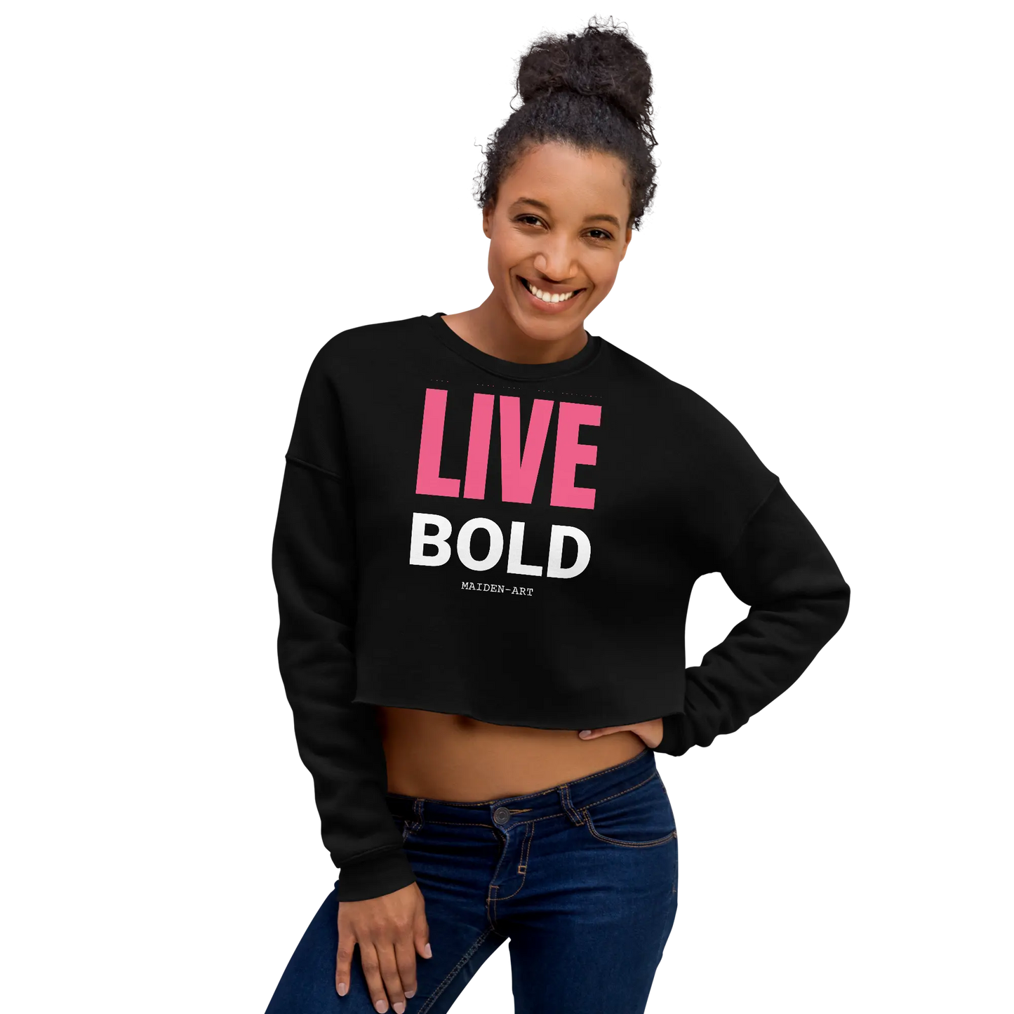 Live Bold Crop Sweatshirt - sweatshirt women